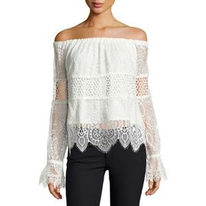 Kendall + Kylie Lace Off-the-Shoulder Top